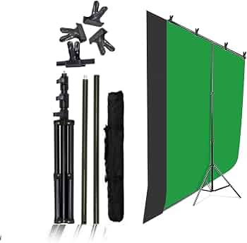 MVPRO Backdrop Stand Setup Photo Studio Screen Background for Indoor-Outdoor, Comercial, YouTube Photography (T-Shape Stand with 2 Back Drop) : Amazon
